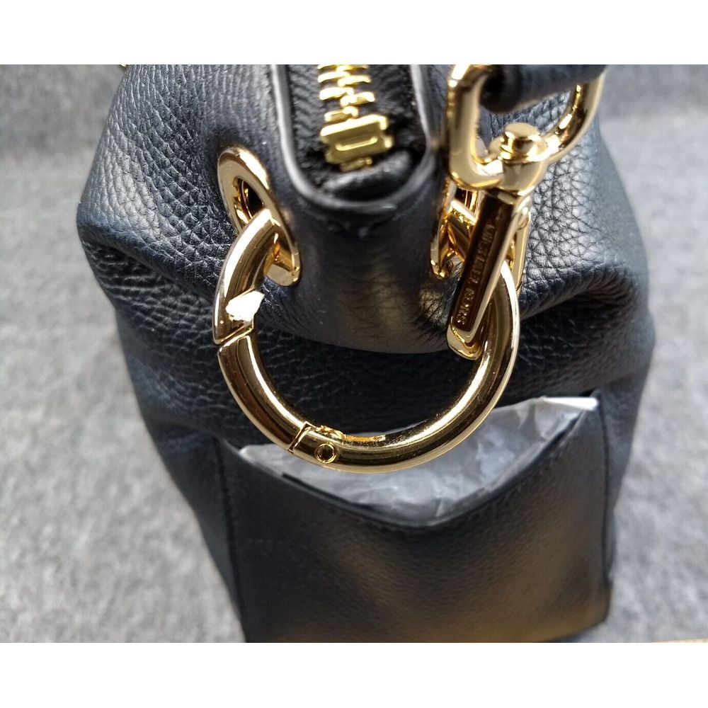 Michael Kors Leather Beckett Satchel Black Crossbody Strap MK‎ Padlock Charm NWT - Picture 10 of 16